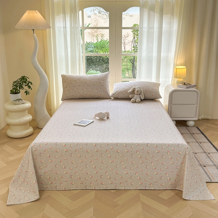 91家纺网 家纺一手货源 找家纺 红日子纺织品 2026新款老粗布纯棉床单单床单床单单件 花朝