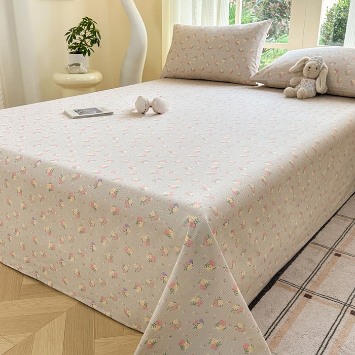 91家纺网 家纺一手货源 找家纺 红日子纺织品 2026新款老粗布纯棉床单单床单床单单件 花朝