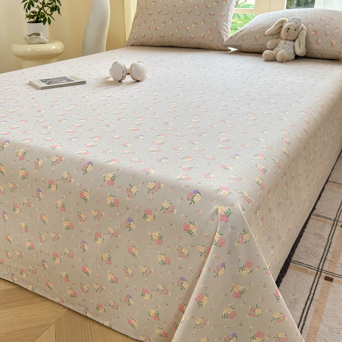 91家纺网 家纺一手货源 找家纺 红日子纺织品 2026新款老粗布纯棉床单单床单床单单件 花朝