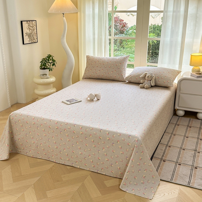 91家纺网 家纺一手货源 找家纺 红日子纺织品 2026新款老粗布纯棉床单单床单床单单件 花朝