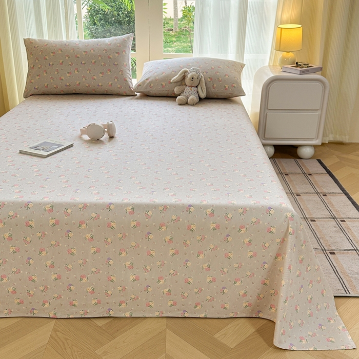 91家纺网 家纺一手货源 找家纺 红日子纺织品 2026新款老粗布纯棉床单单床单床单单件 花朝