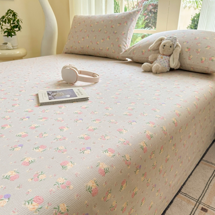 91家纺网 家纺一手货源 找家纺 红日子纺织品 2026新款老粗布纯棉床单单床单床单单件 花朝