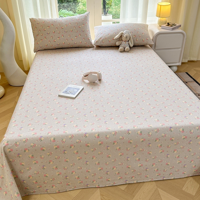 91家纺网 家纺一手货源 找家纺 红日子纺织品 2026新款老粗布纯棉床单单床单床单单件 花朝