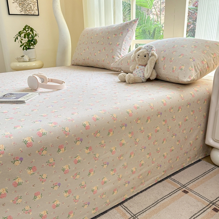 91家纺网 家纺一手货源 找家纺 红日子纺织品 2026新款老粗布纯棉床单单床单床单单件 花朝