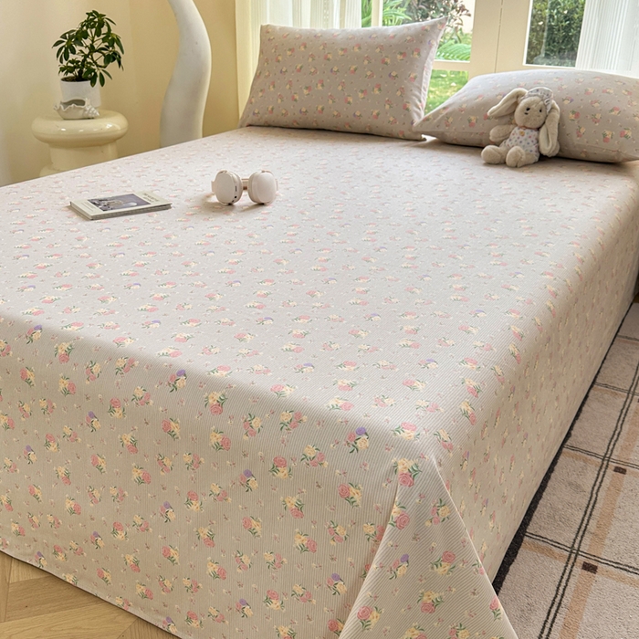 91家纺网 家纺一手货源 找家纺 红日子纺织品 2026新款老粗布纯棉床单单床单床单单件 花朝