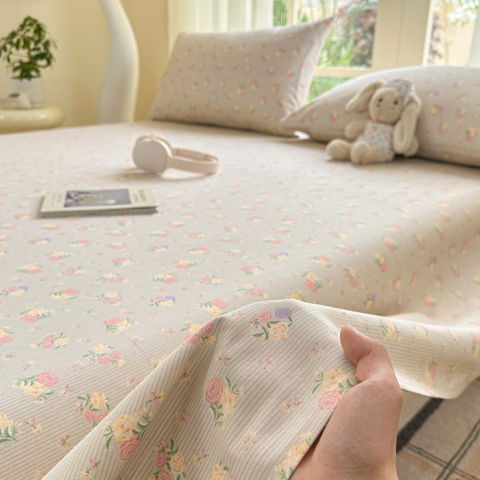 91家纺网 家纺一手货源 找家纺 红日子纺织品 2026新款老粗布纯棉床单单床单床单单件 花朝