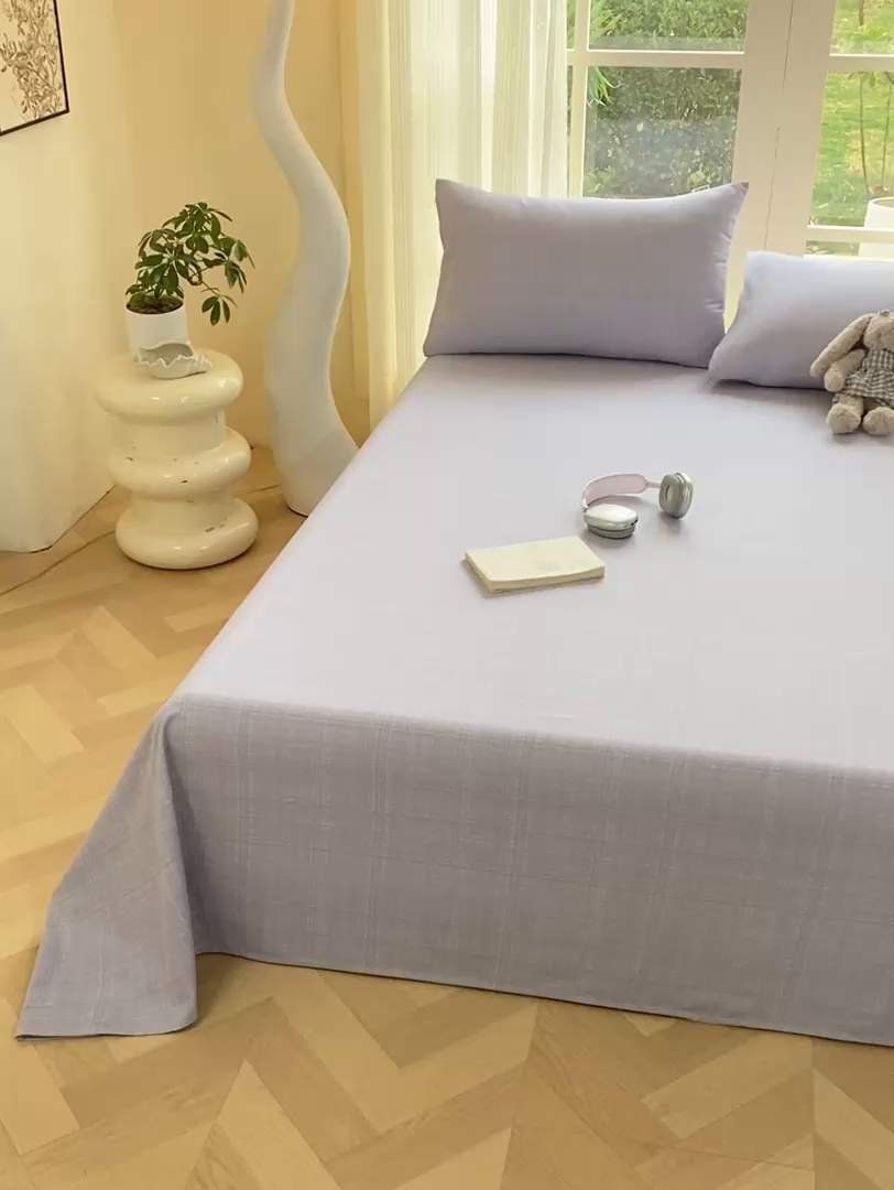 91家纺网 家纺一手货源 找家纺 红日子纺织品 2026新款老粗布纯棉床单单床单床单单件 简森