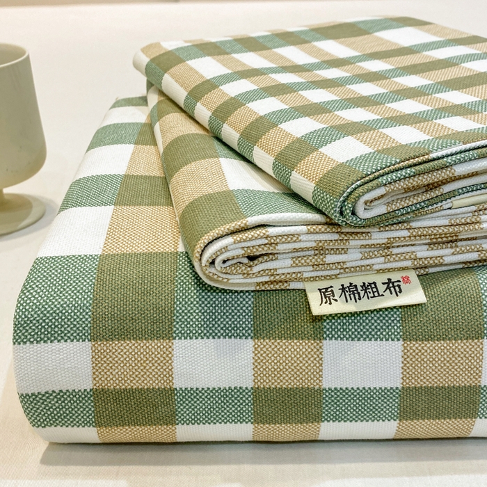 红日子纺织品 2026新款老粗布纯棉床单单床单床单单件 简兮-绿