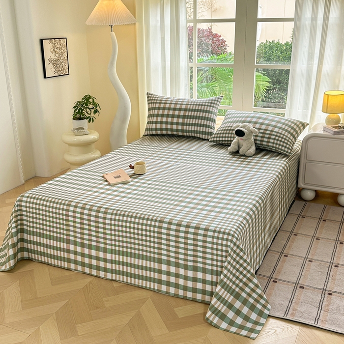 91家纺网 家纺一手货源 找家纺 红日子纺织品 2026新款老粗布纯棉床单单床单床单单件 简兮-绿