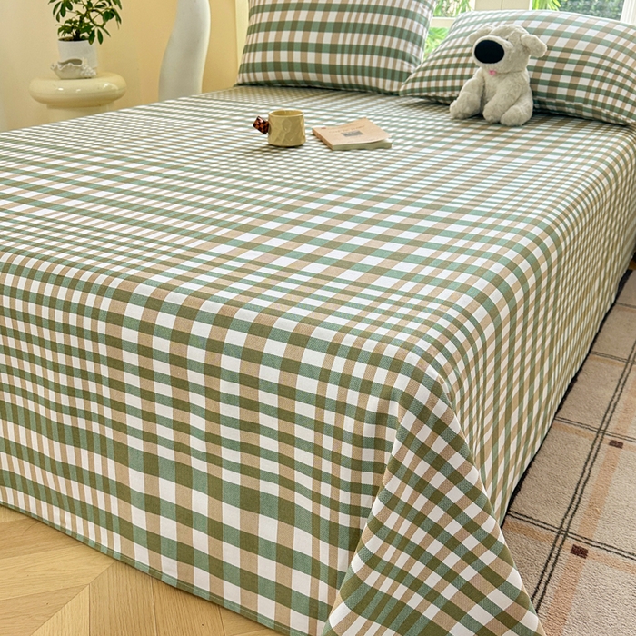 91家纺网 家纺一手货源 找家纺 红日子纺织品 2026新款老粗布纯棉床单单床单床单单件 简兮-绿