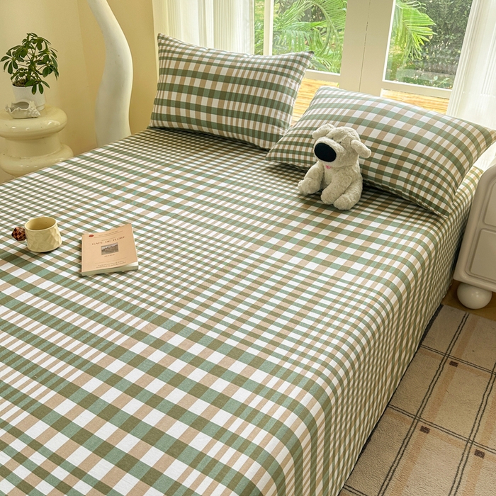 91家纺网 家纺一手货源 找家纺 红日子纺织品 2026新款老粗布纯棉床单单床单床单单件 简兮-绿