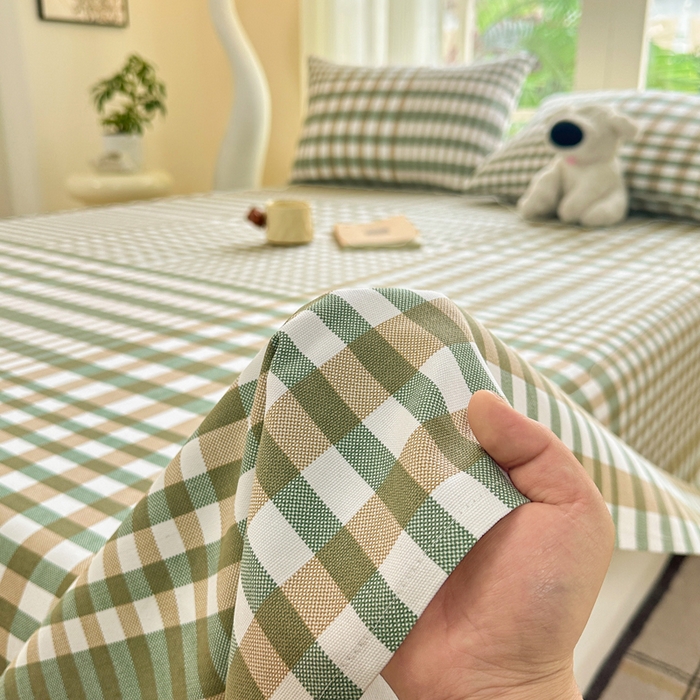 91家纺网 家纺一手货源 找家纺 红日子纺织品 2026新款老粗布纯棉床单单床单床单单件 简兮-绿