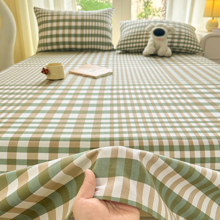 91家纺网 家纺一手货源 找家纺 红日子纺织品 2026新款老粗布纯棉床单单床单床单单件 简兮-绿