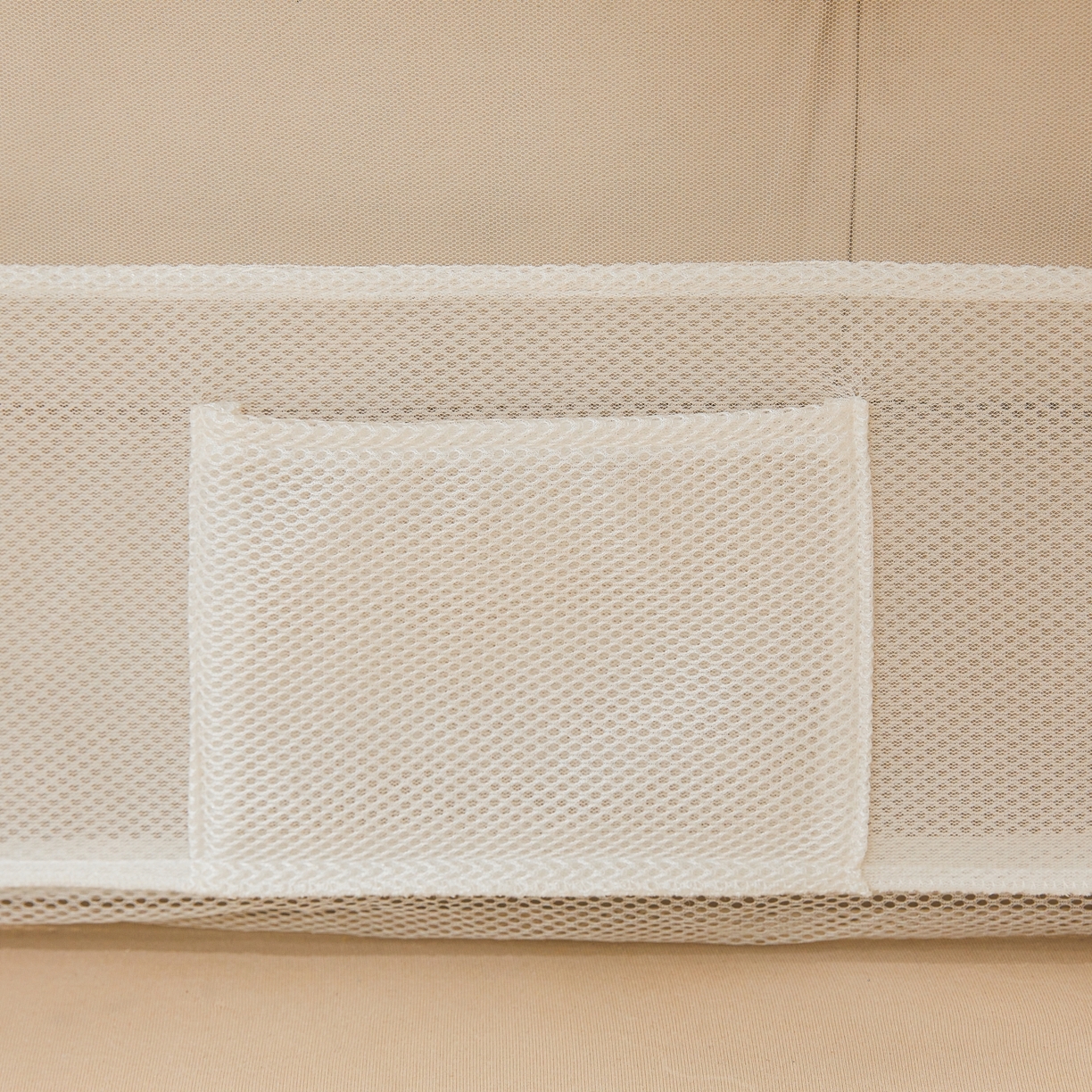 91家纺网 家纺一手货源 找家纺 艺利轩蚊帐 2026新款双层花边三开门坐床蚊帐 浅海之梦-优雅白