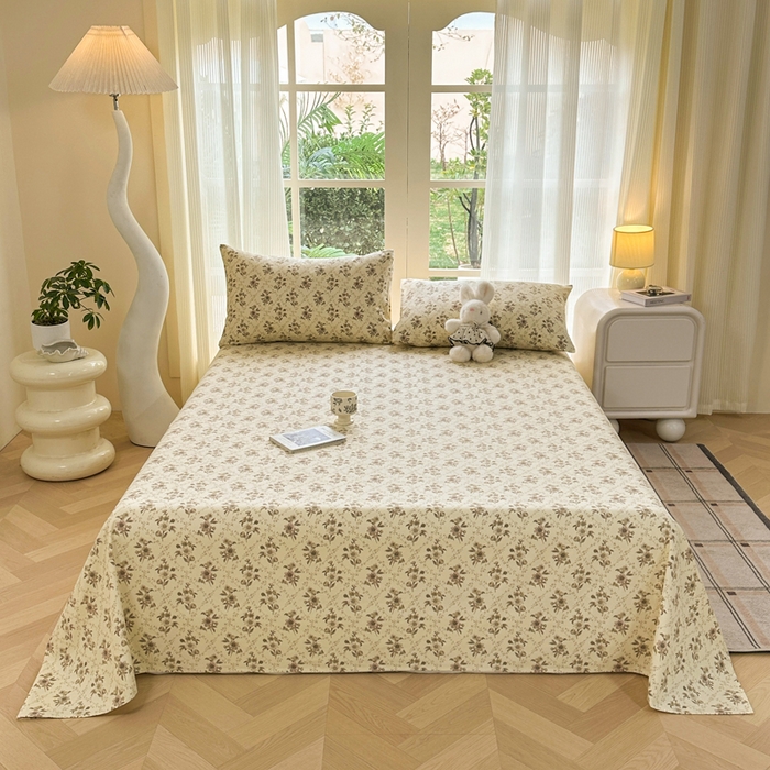 91家纺网 家纺一手货源 找家纺 红日子纺织品 2026新款老粗布纯棉床单单床单床单单件 莫奈