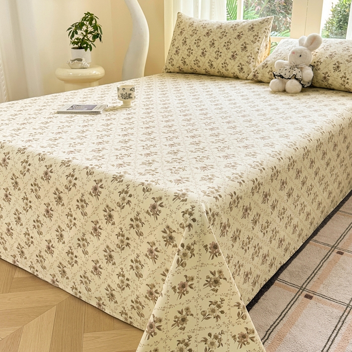 91家纺网 家纺一手货源 找家纺 红日子纺织品 2026新款老粗布纯棉床单单床单床单单件 莫奈