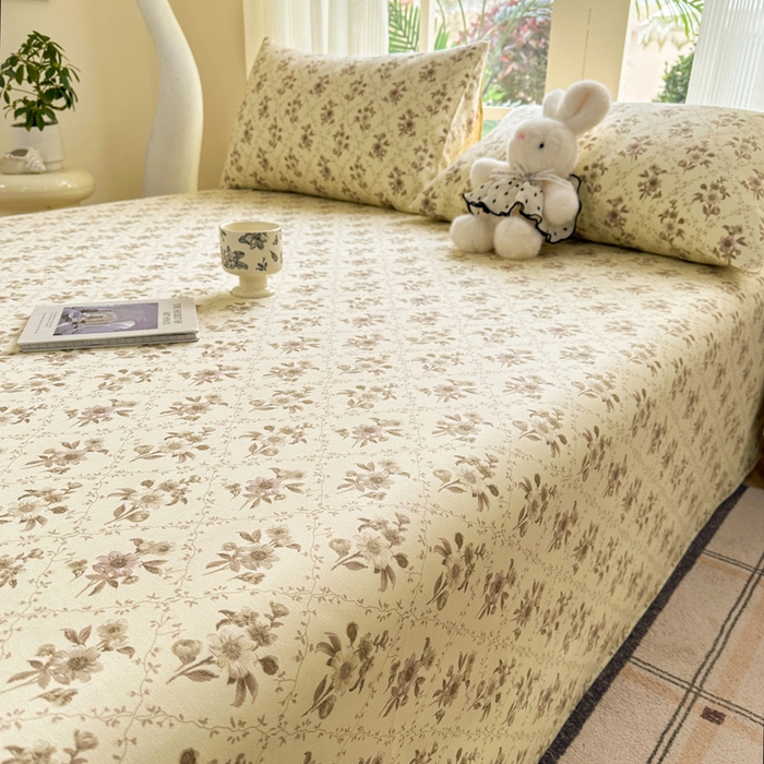 91家纺网 家纺一手货源 找家纺 红日子纺织品 2026新款老粗布纯棉床单单床单床单单件 莫奈