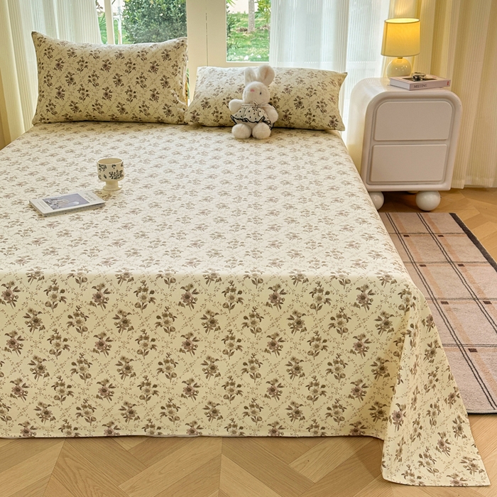 91家纺网 家纺一手货源 找家纺 红日子纺织品 2026新款老粗布纯棉床单单床单床单单件 莫奈