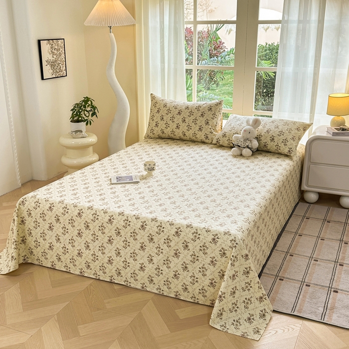 91家纺网 家纺一手货源 找家纺 红日子纺织品 2026新款老粗布纯棉床单单床单床单单件 莫奈