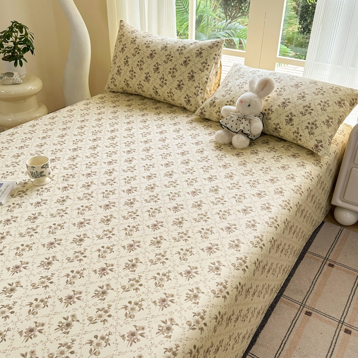 91家纺网 家纺一手货源 找家纺 红日子纺织品 2026新款老粗布纯棉床单单床单床单单件 莫奈