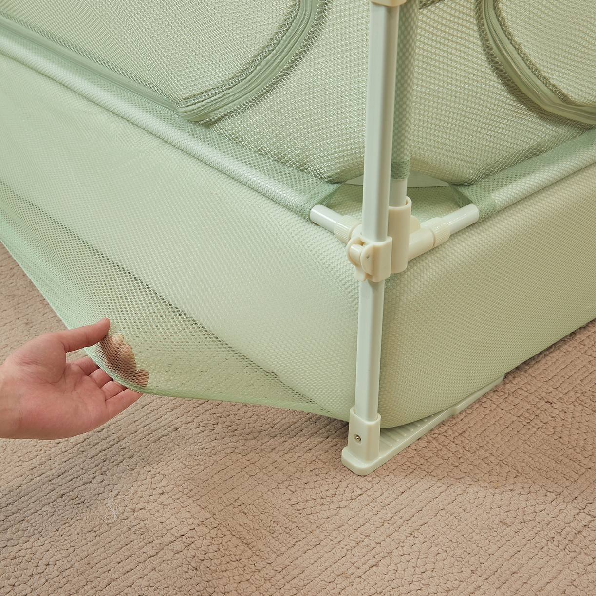 91家纺网 家纺一手货源 找家纺 艺利轩蚊帐 2026新款樱桃三开门坐床蚊帐 樱桃-橄榄绿