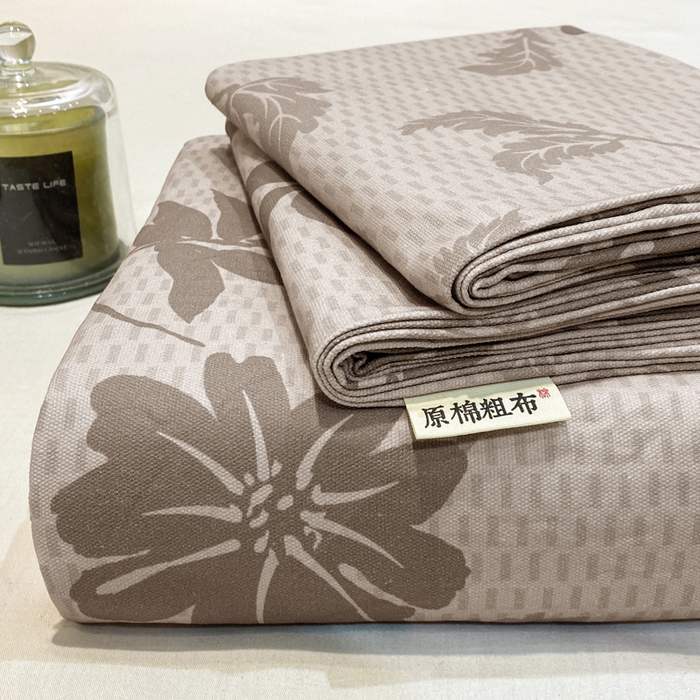 红日子纺织品 2026新款老粗布纯棉床单单床单床单单件 雾花