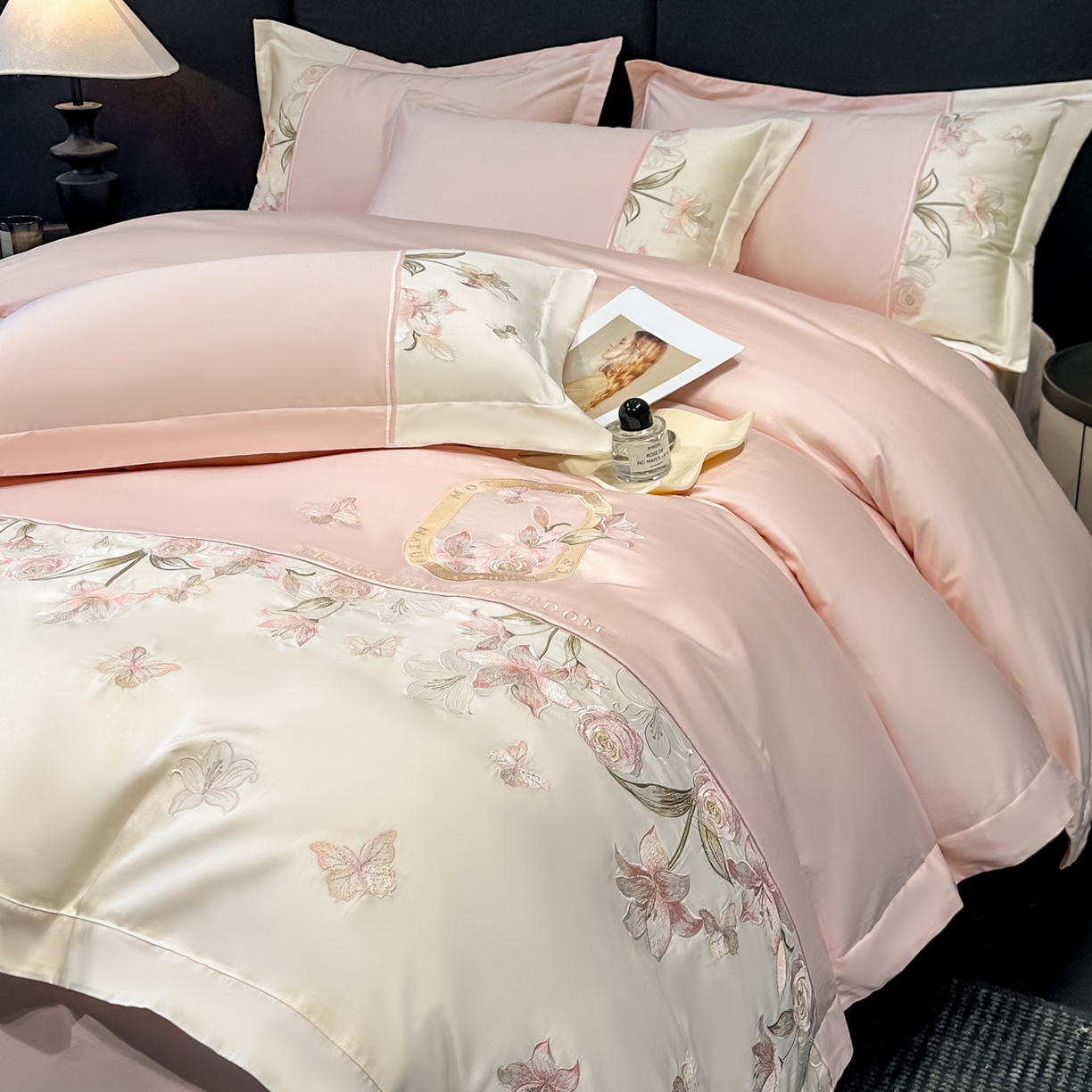 91家纺网 家纺一手货源 找家纺 （总）欧乐蒂 2026新款亲肤棉刺绣四件套-花语