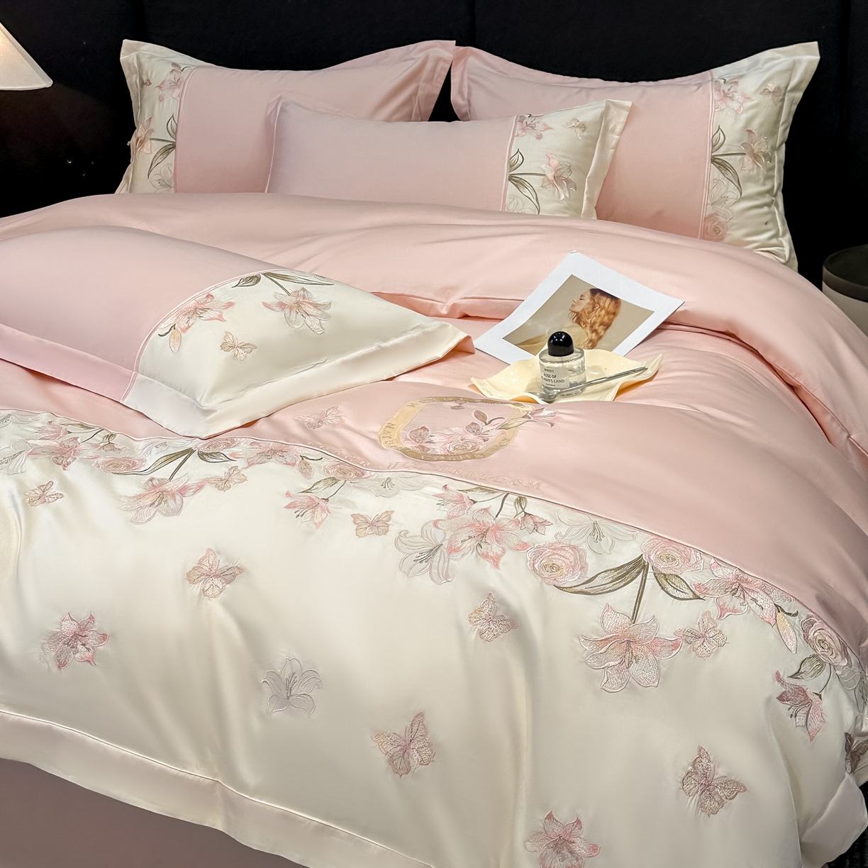 91家纺网 家纺一手货源 找家纺 （总）欧乐蒂 2026新款亲肤棉刺绣四件套-花语