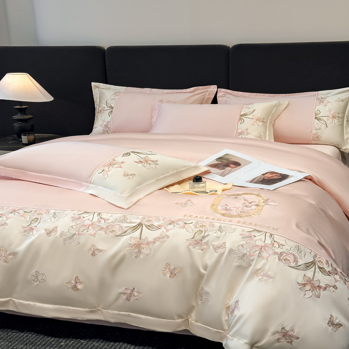 91家纺网 家纺一手货源 找家纺 （总）欧乐蒂 2026新款亲肤棉刺绣四件套-花语