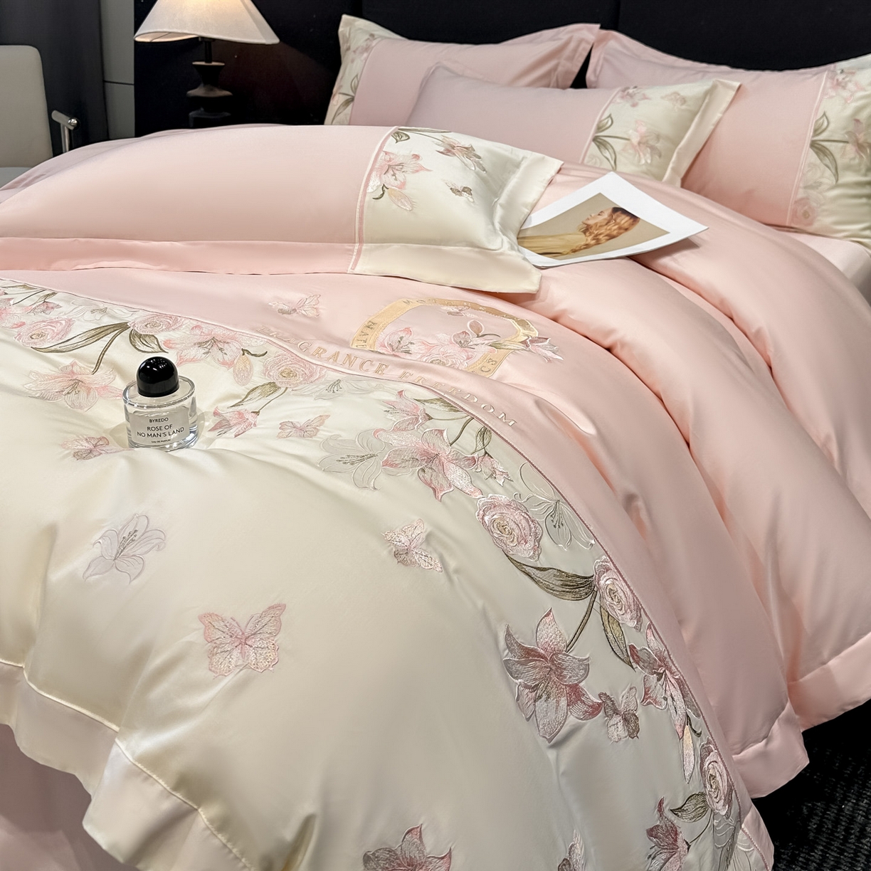 91家纺网 家纺一手货源 找家纺 （总）欧乐蒂 2026新款亲肤棉刺绣四件套-花语