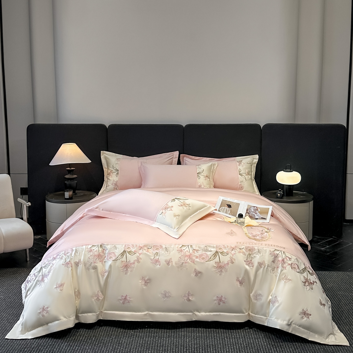 91家纺网 家纺一手货源 找家纺 （总）欧乐蒂 2026新款亲肤棉刺绣四件套-花语