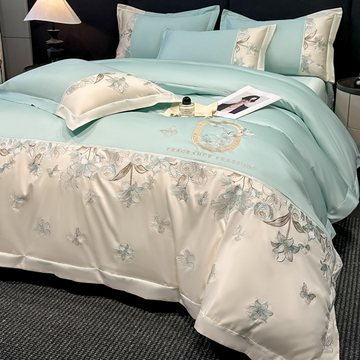 欧乐蒂 2026新款亲肤棉刺绣四件套-花语 花语-星兰