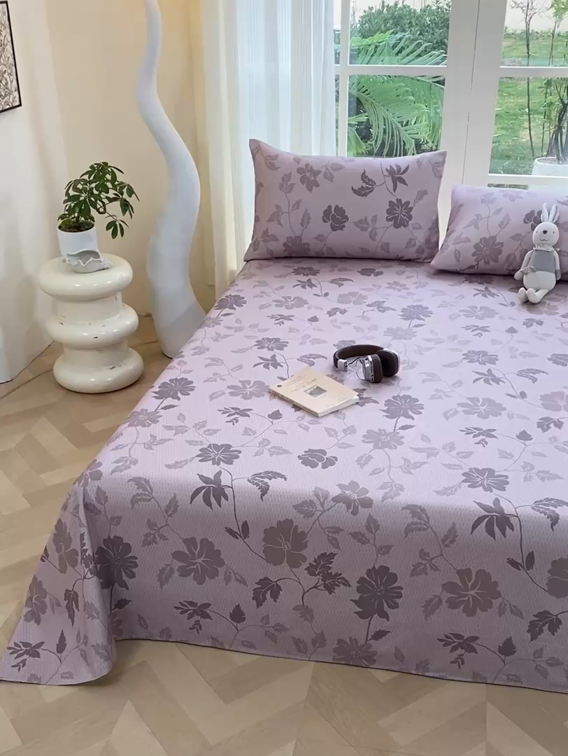 91家纺网 家纺一手货源 找家纺 红日子纺织品 2026新款老粗布纯棉床单单床单床单单件 雾花