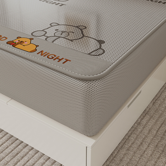 91家纺网 家纺一手货源 找家纺 （总）福来临家纺 2026新款卡皮巴拉小熊款冰藤刺绣凉感席席子凉席-床笠款