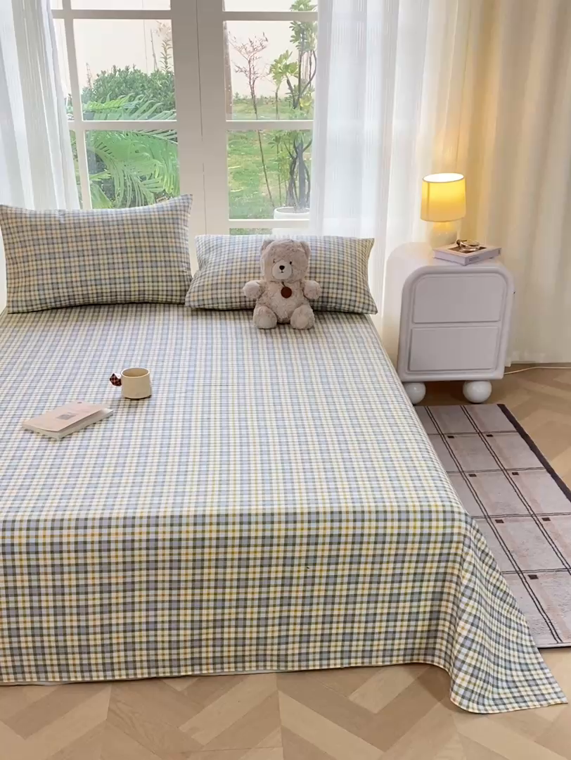 91家纺网 家纺一手货源 找家纺 红日子纺织品 2026新款老粗布纯棉床单单床单床单单件 意林-绿