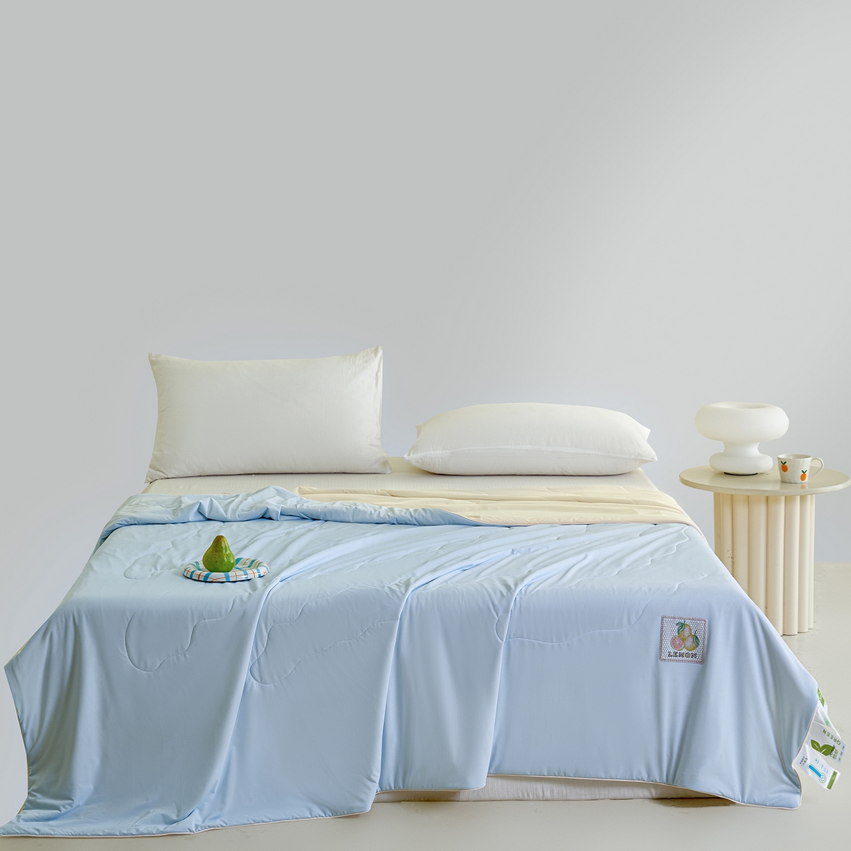 91家纺网 家纺一手货源 找家纺 摩时 2026春夏新款凉感丝夏被纯色系空调凉被单双人被子 柠夏初语