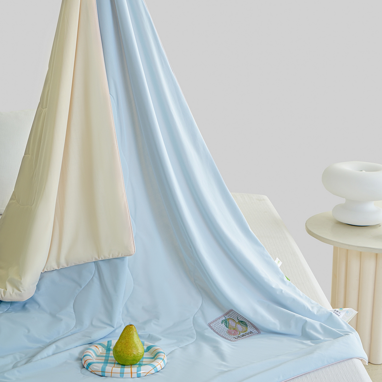 91家纺网 家纺一手货源 找家纺 摩时 2026春夏新款凉感丝夏被纯色系空调凉被单双人被子 柠夏初语