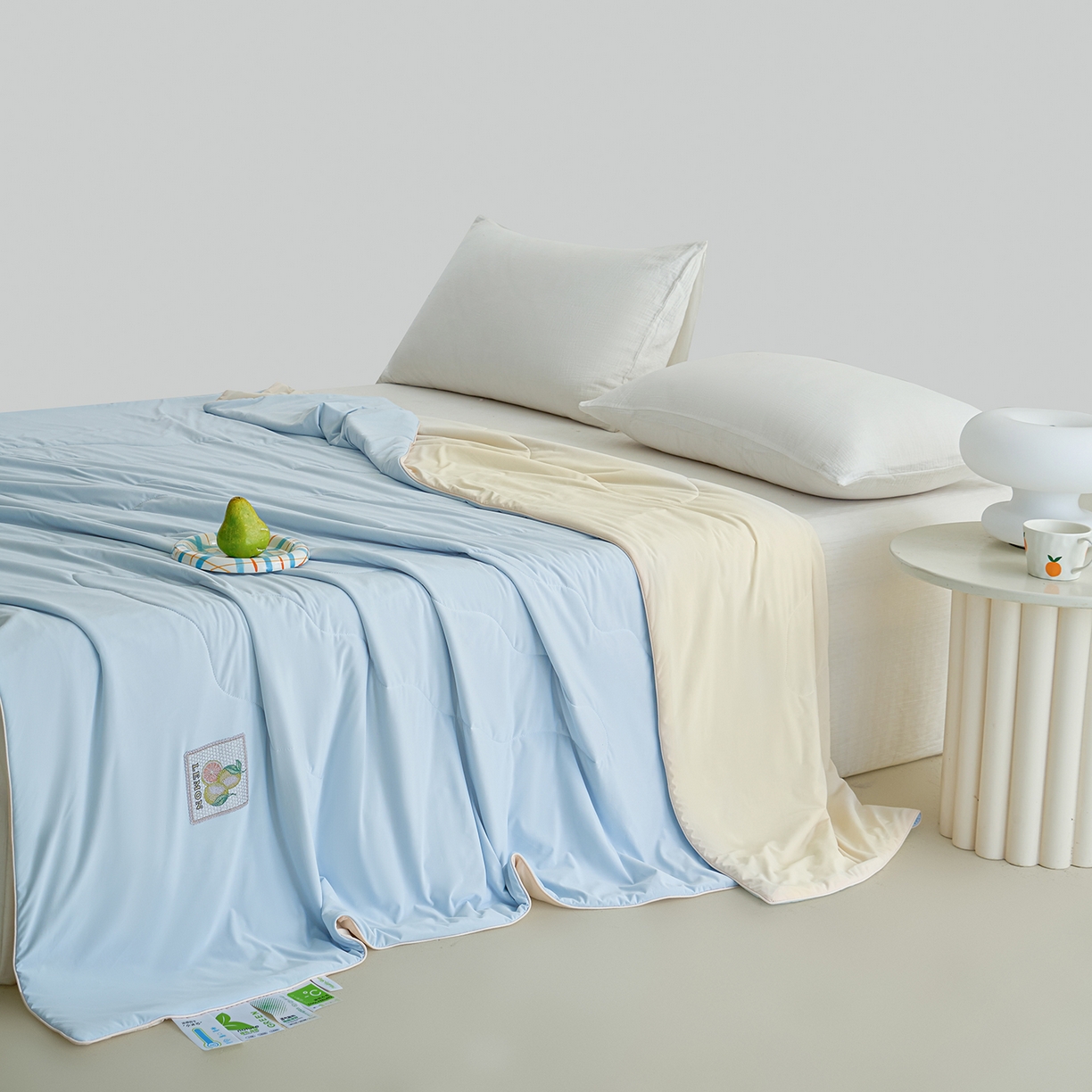 91家纺网 家纺一手货源 找家纺 摩时 2026春夏新款凉感丝夏被纯色系空调凉被单双人被子 柠夏初语