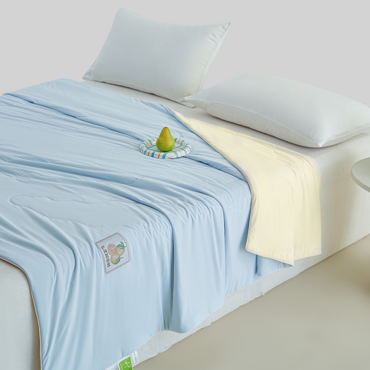 91家纺网 家纺一手货源 找家纺 摩时 2026春夏新款凉感丝夏被纯色系空调凉被单双人被子 柠夏初语