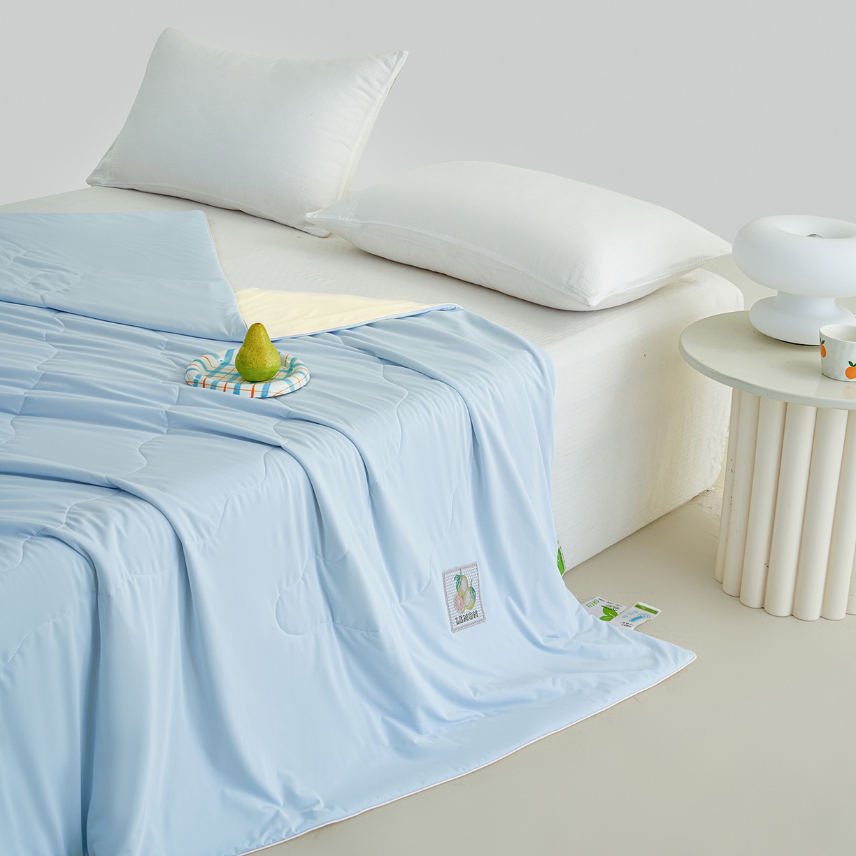 91家纺网 家纺一手货源 找家纺 摩时 2026春夏新款凉感丝夏被纯色系空调凉被单双人被子 柠夏初语