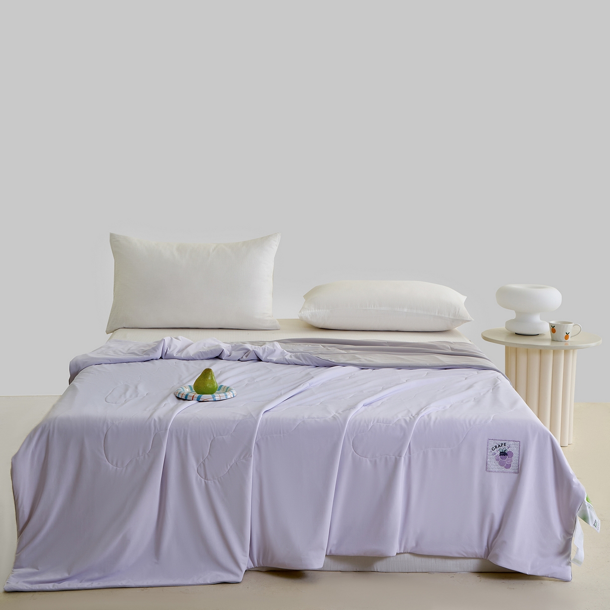 91家纺网 家纺一手货源 找家纺 摩时 2026春夏新款凉感丝夏被纯色系空调凉被单双人被子 萄您欢心