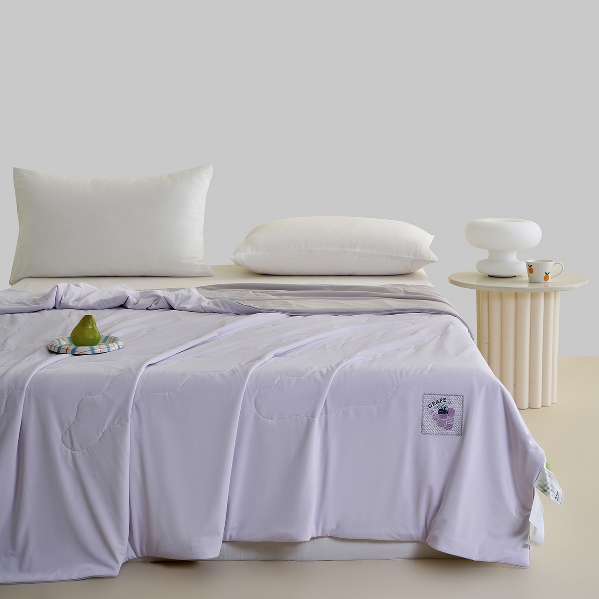 91家纺网 家纺一手货源 找家纺 摩时 2026春夏新款凉感丝夏被纯色系空调凉被单双人被子 萄您欢心