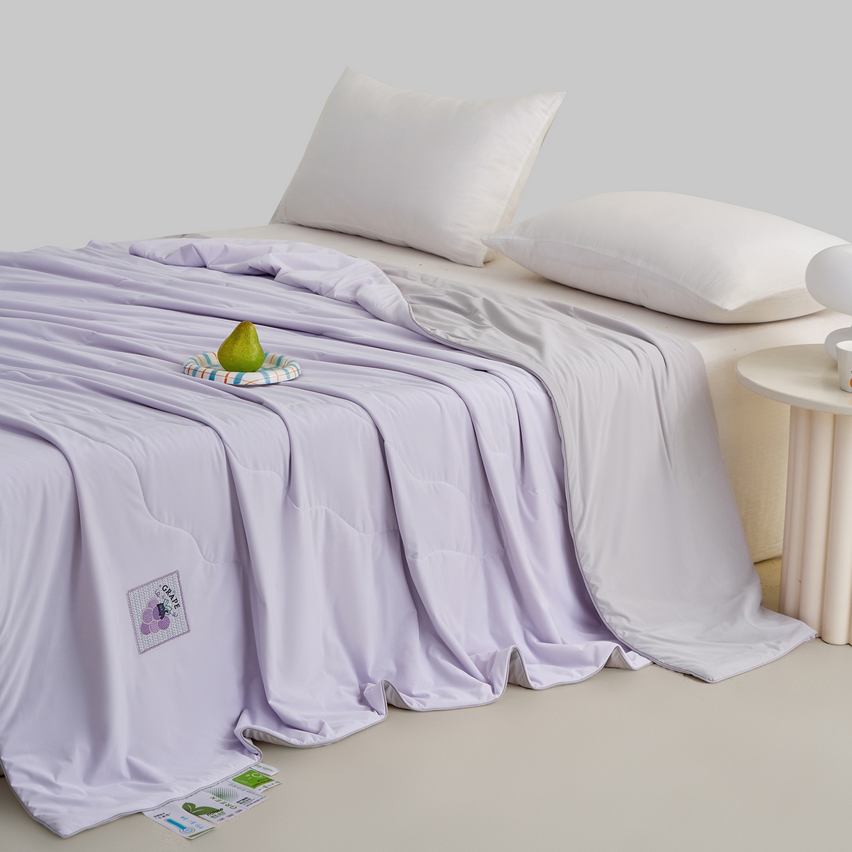 91家纺网 家纺一手货源 找家纺 摩时 2026春夏新款凉感丝夏被纯色系空调凉被单双人被子 萄您欢心