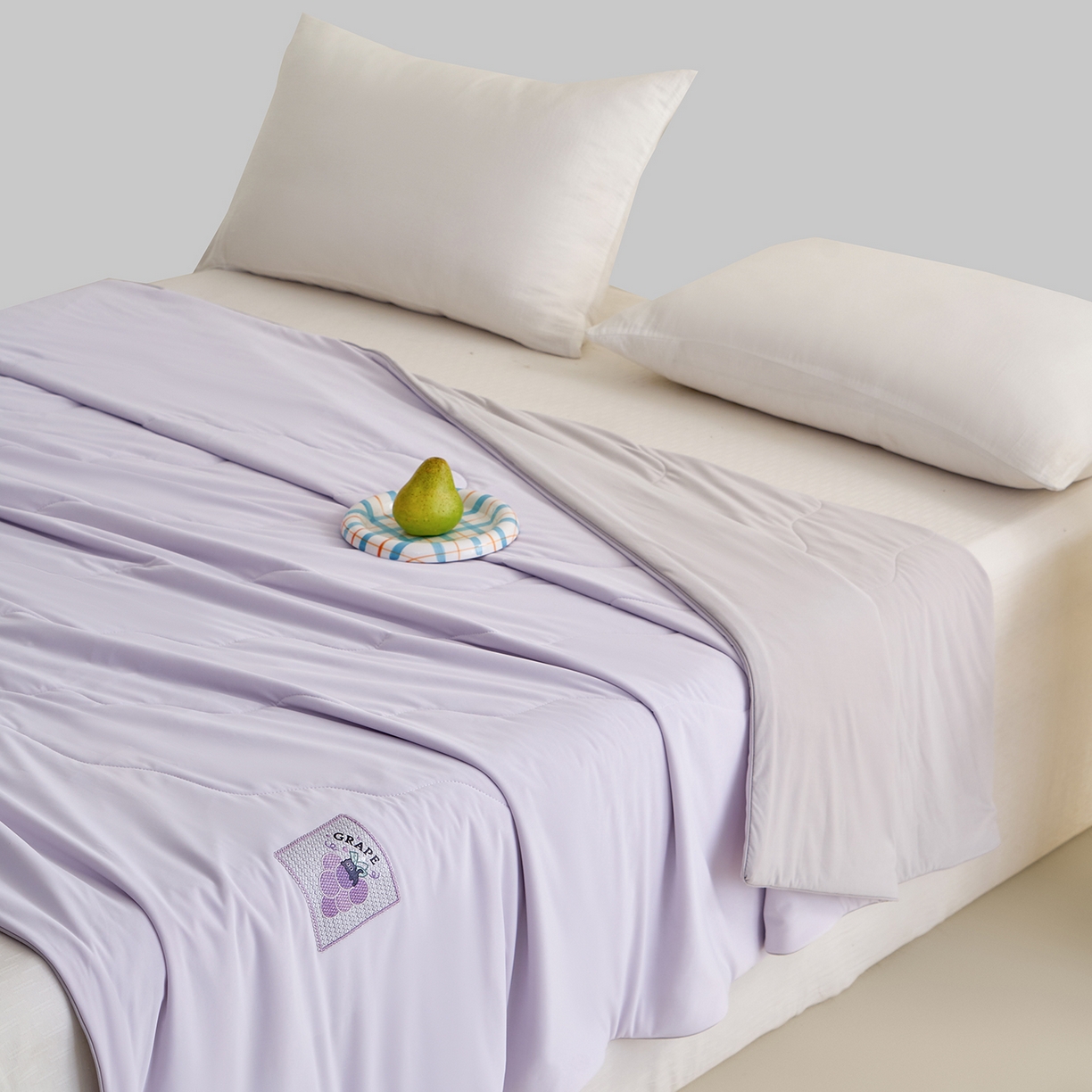 91家纺网 家纺一手货源 找家纺 摩时 2026春夏新款凉感丝夏被纯色系空调凉被单双人被子 萄您欢心