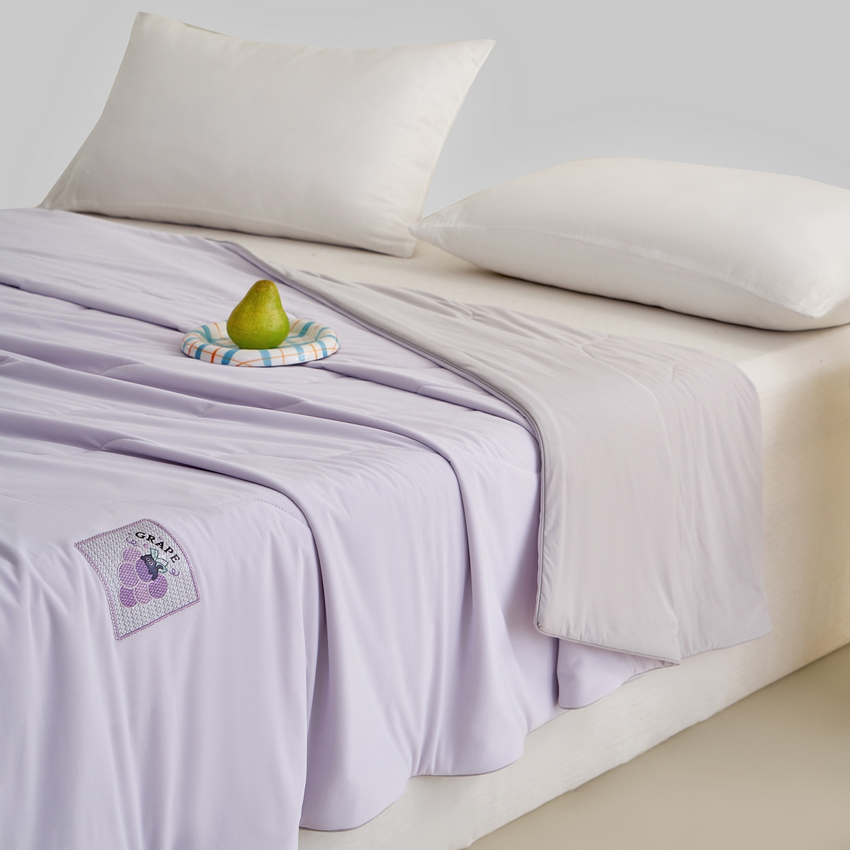 91家纺网 家纺一手货源 找家纺 摩时 2026春夏新款凉感丝夏被纯色系空调凉被单双人被子 萄您欢心