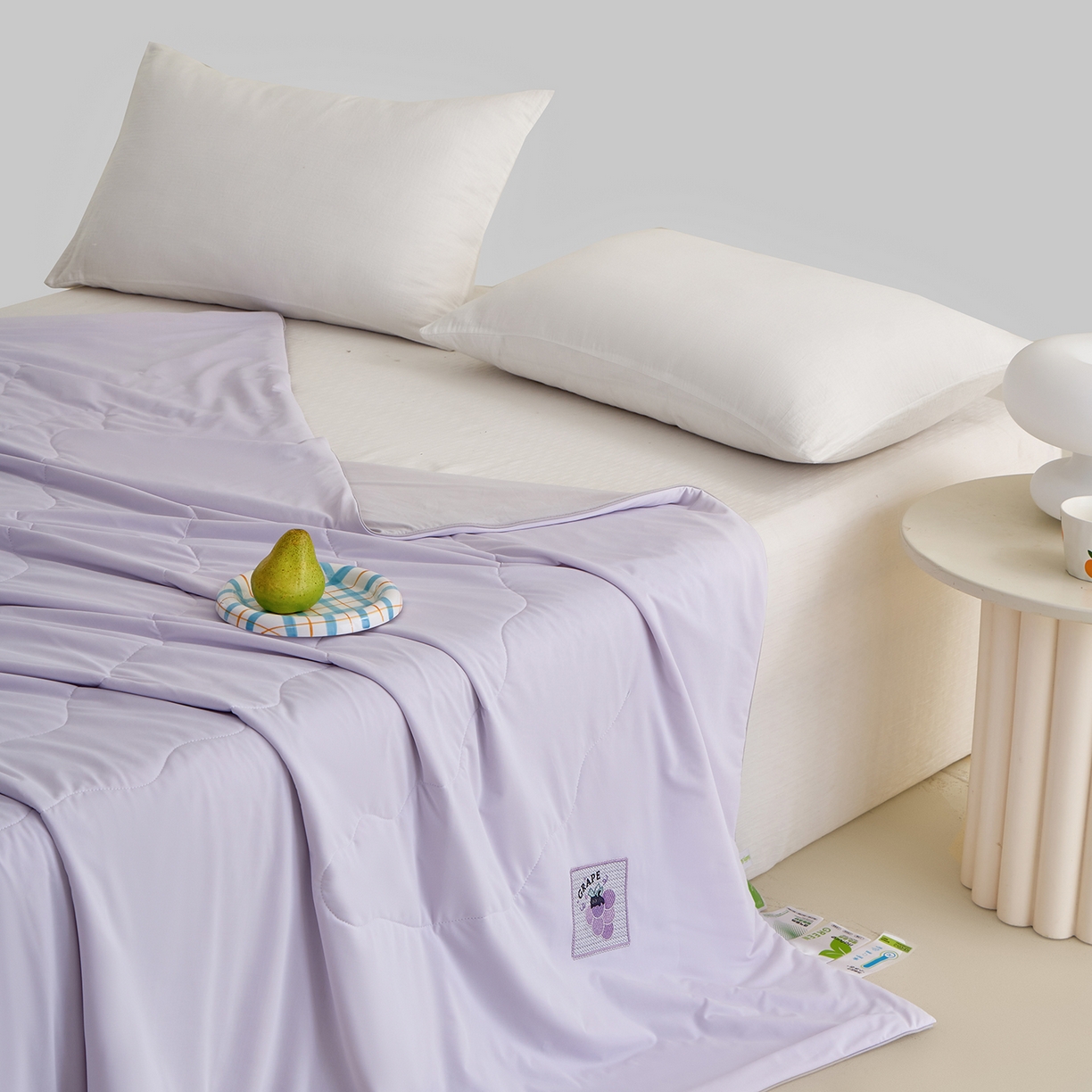 91家纺网 家纺一手货源 找家纺 摩时 2026春夏新款凉感丝夏被纯色系空调凉被单双人被子 萄您欢心