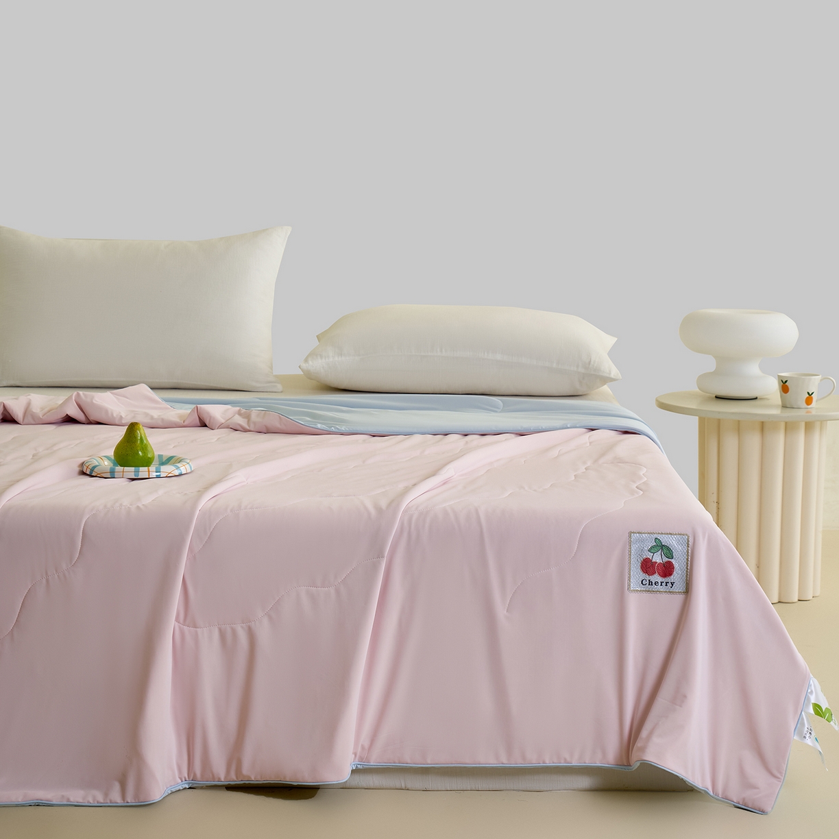 91家纺网 家纺一手货源 找家纺 摩时 2026春夏新款凉感丝夏被纯色系空调凉被单双人被子 樱桃红了