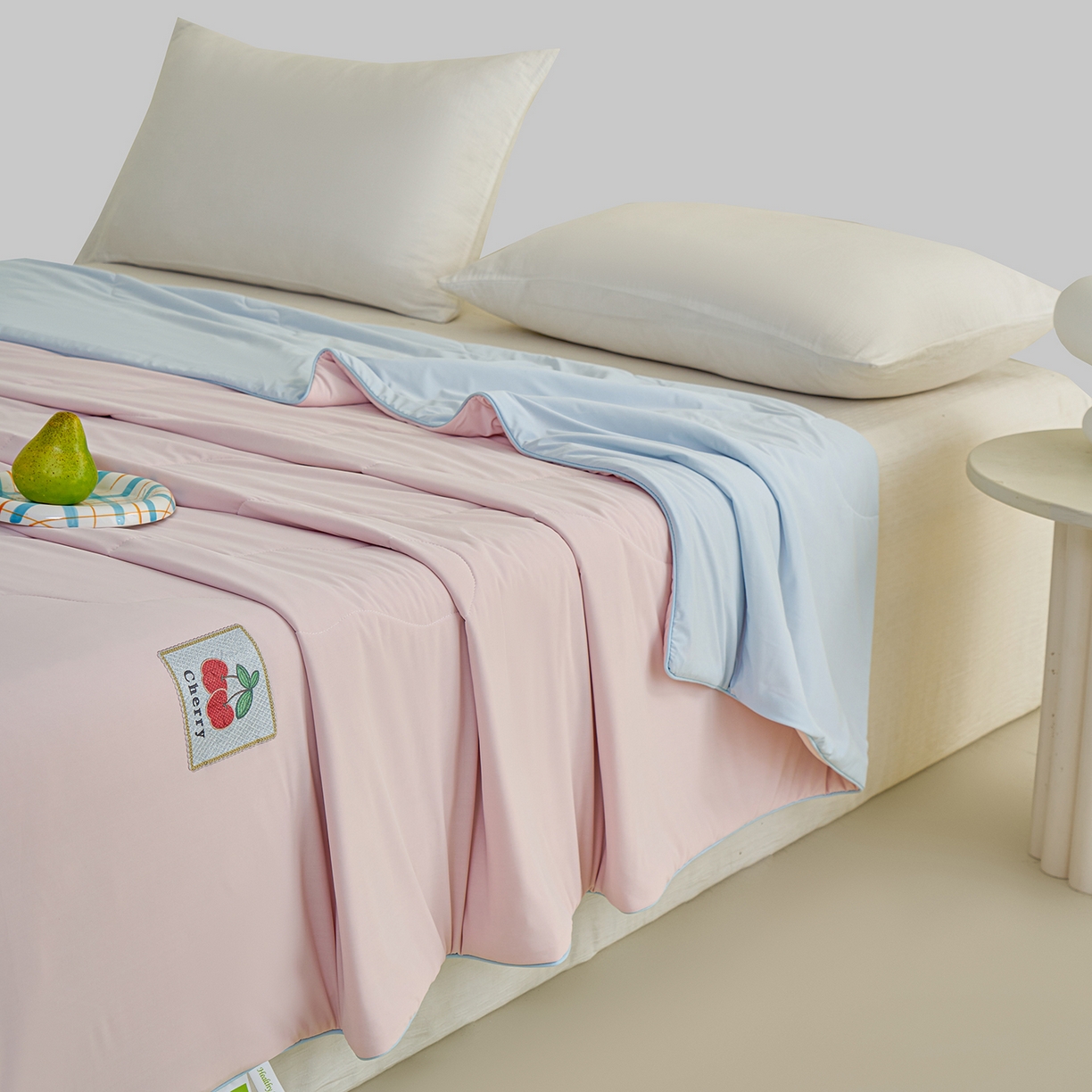 91家纺网 家纺一手货源 找家纺 摩时 2026春夏新款凉感丝夏被纯色系空调凉被单双人被子 樱桃红了