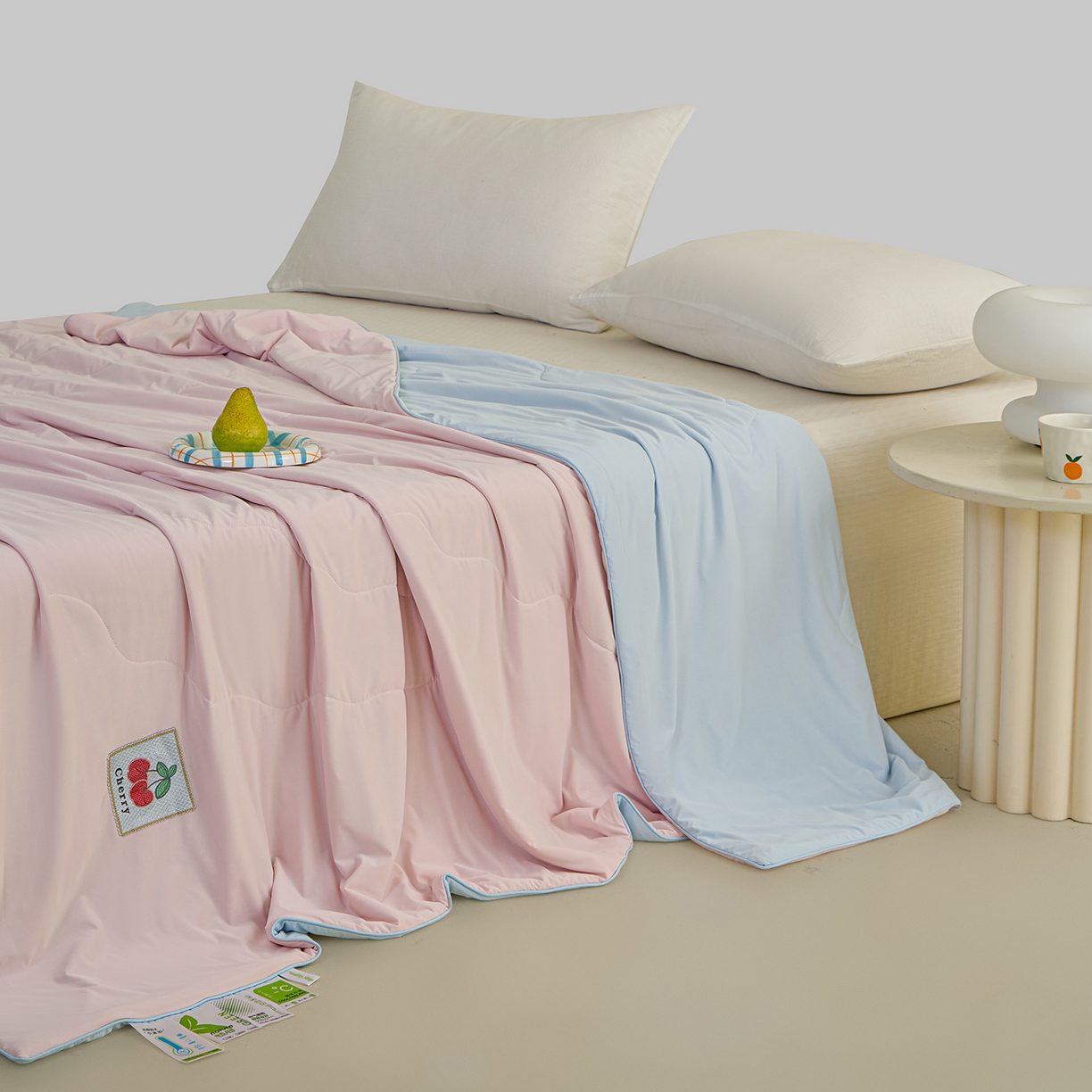 91家纺网 家纺一手货源 找家纺 摩时 2026春夏新款凉感丝夏被纯色系空调凉被单双人被子 樱桃红了