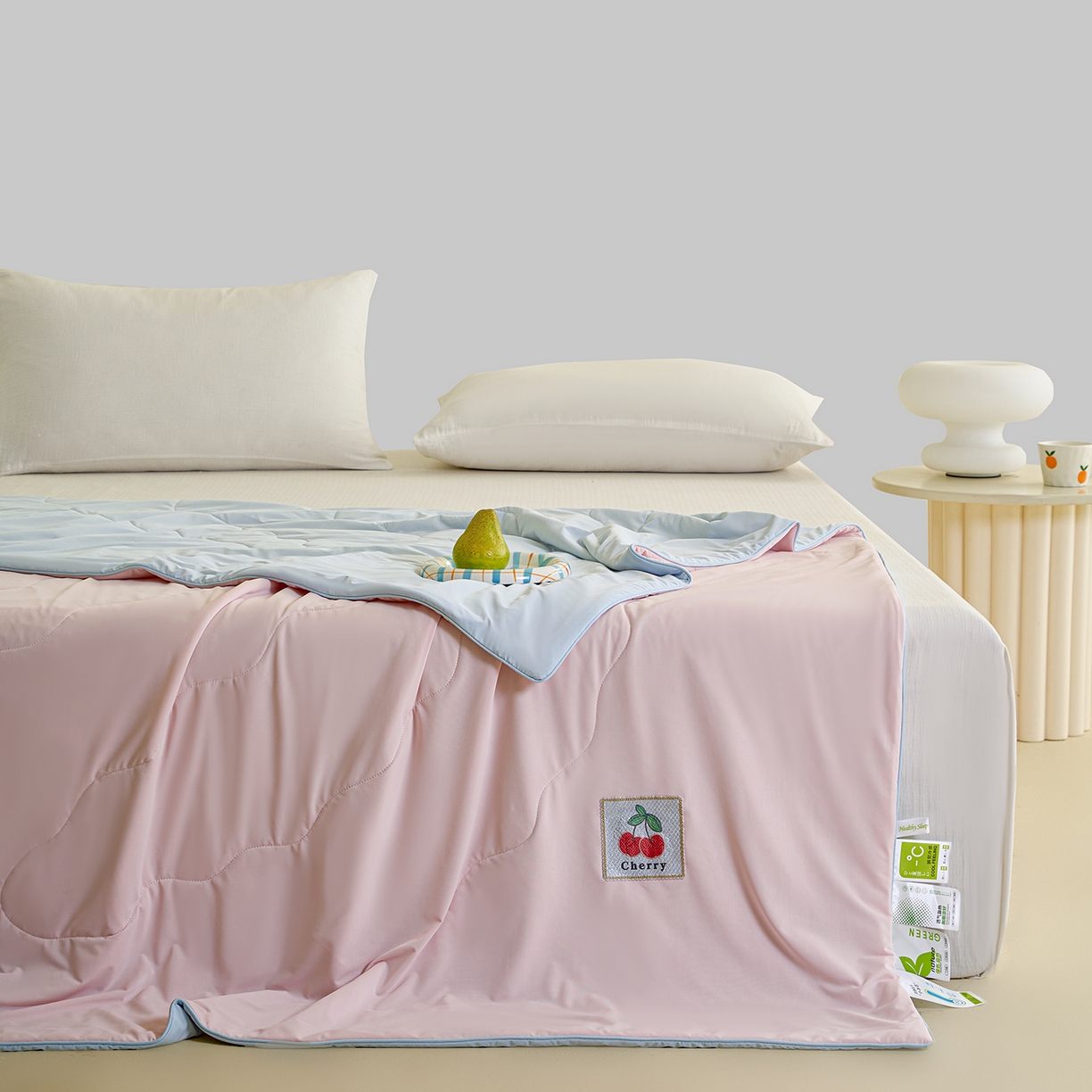 91家纺网 家纺一手货源 找家纺 摩时 2026春夏新款凉感丝夏被纯色系空调凉被单双人被子 樱桃红了